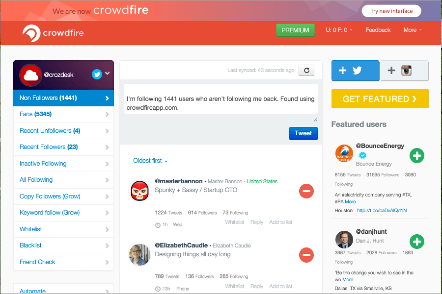 Crowdfire para curación de contenidos