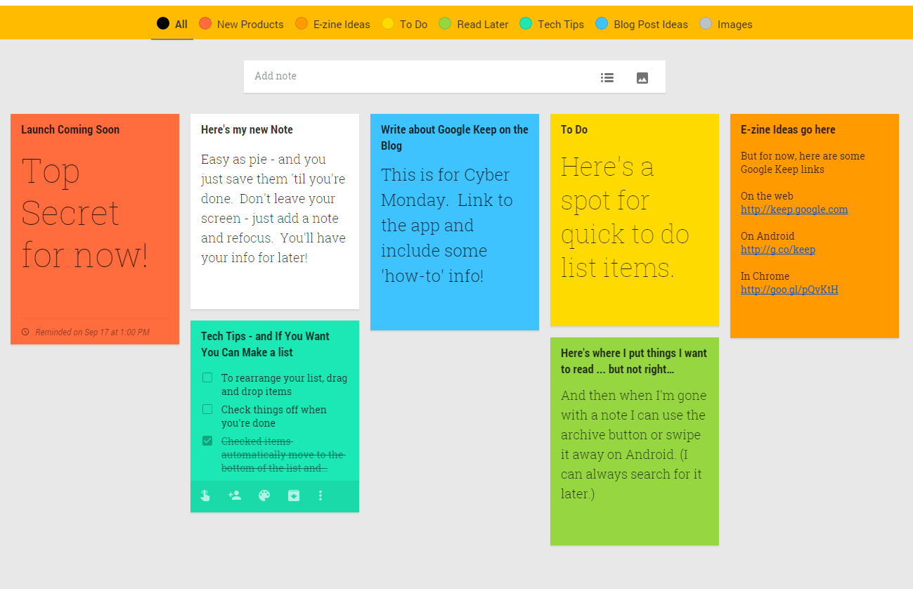 google keep presentation